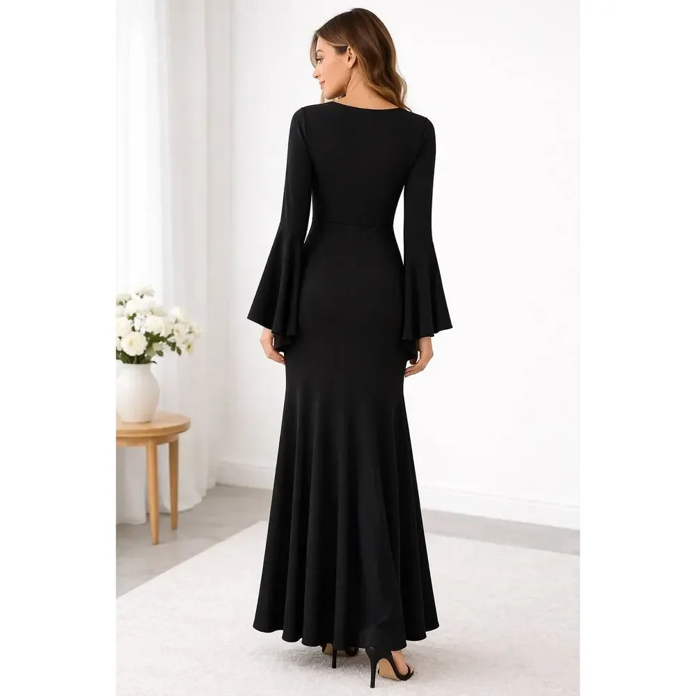 Whimsigoth Black Maxi Dress Womens Size S Vamp Costume Goth Witchy Formal Glam - Picture 2 of 4